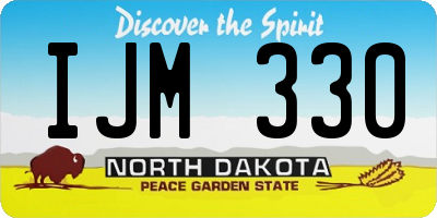 ND license plate IJM330