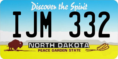 ND license plate IJM332
