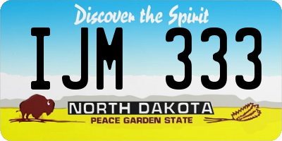 ND license plate IJM333