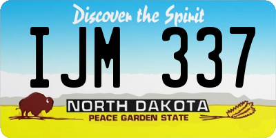 ND license plate IJM337