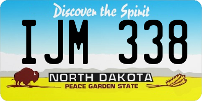 ND license plate IJM338