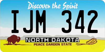ND license plate IJM342
