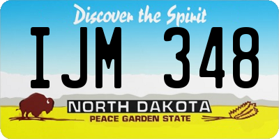 ND license plate IJM348