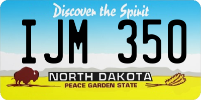 ND license plate IJM350