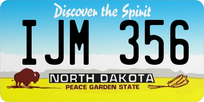 ND license plate IJM356