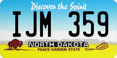 ND license plate IJM359