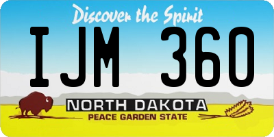 ND license plate IJM360