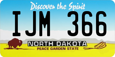 ND license plate IJM366
