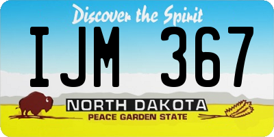 ND license plate IJM367