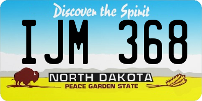 ND license plate IJM368