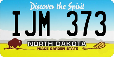 ND license plate IJM373