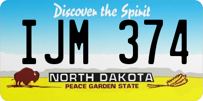 ND license plate IJM374