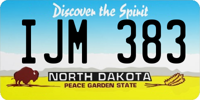ND license plate IJM383