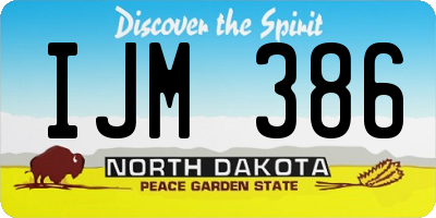 ND license plate IJM386