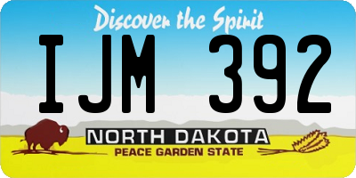 ND license plate IJM392
