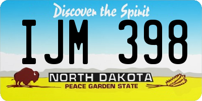 ND license plate IJM398