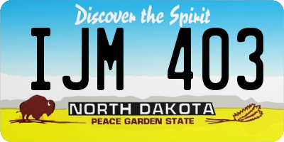 ND license plate IJM403