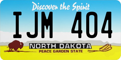 ND license plate IJM404