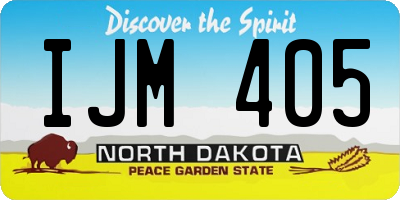 ND license plate IJM405