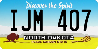 ND license plate IJM407