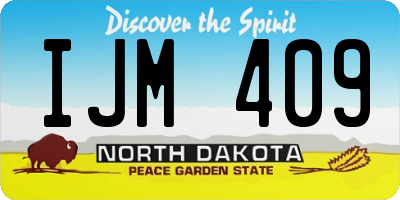 ND license plate IJM409