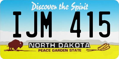 ND license plate IJM415