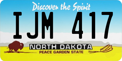 ND license plate IJM417