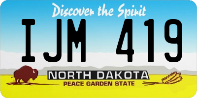 ND license plate IJM419