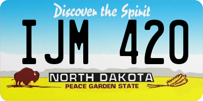 ND license plate IJM420