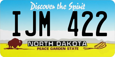 ND license plate IJM422