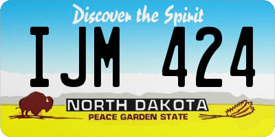 ND license plate IJM424