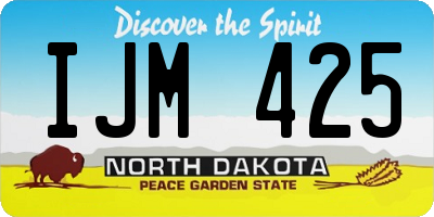 ND license plate IJM425