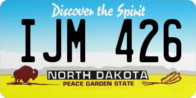 ND license plate IJM426
