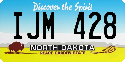 ND license plate IJM428
