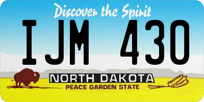 ND license plate IJM430