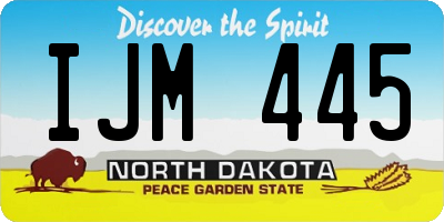 ND license plate IJM445