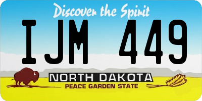 ND license plate IJM449