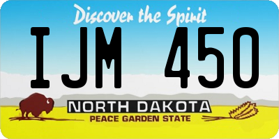 ND license plate IJM450