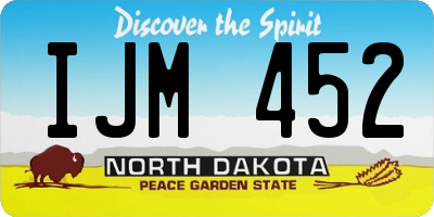 ND license plate IJM452