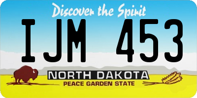 ND license plate IJM453