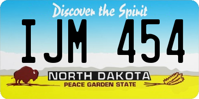 ND license plate IJM454