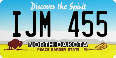 ND license plate IJM455