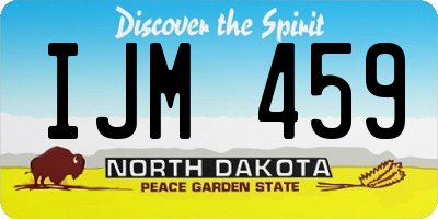 ND license plate IJM459