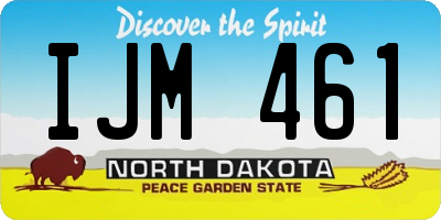 ND license plate IJM461