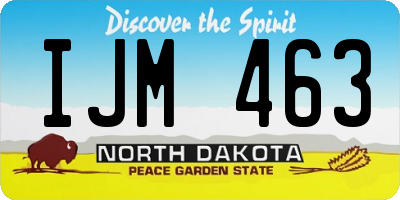 ND license plate IJM463