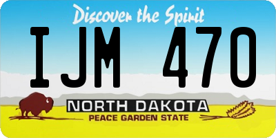 ND license plate IJM470