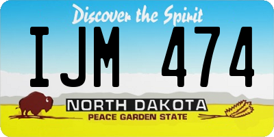 ND license plate IJM474