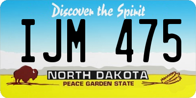 ND license plate IJM475