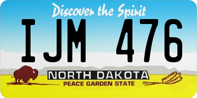 ND license plate IJM476