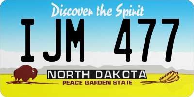 ND license plate IJM477